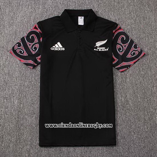 Camiseta Polo Nueva Zelandia All Blacks Maori Rugby 2019 Negro